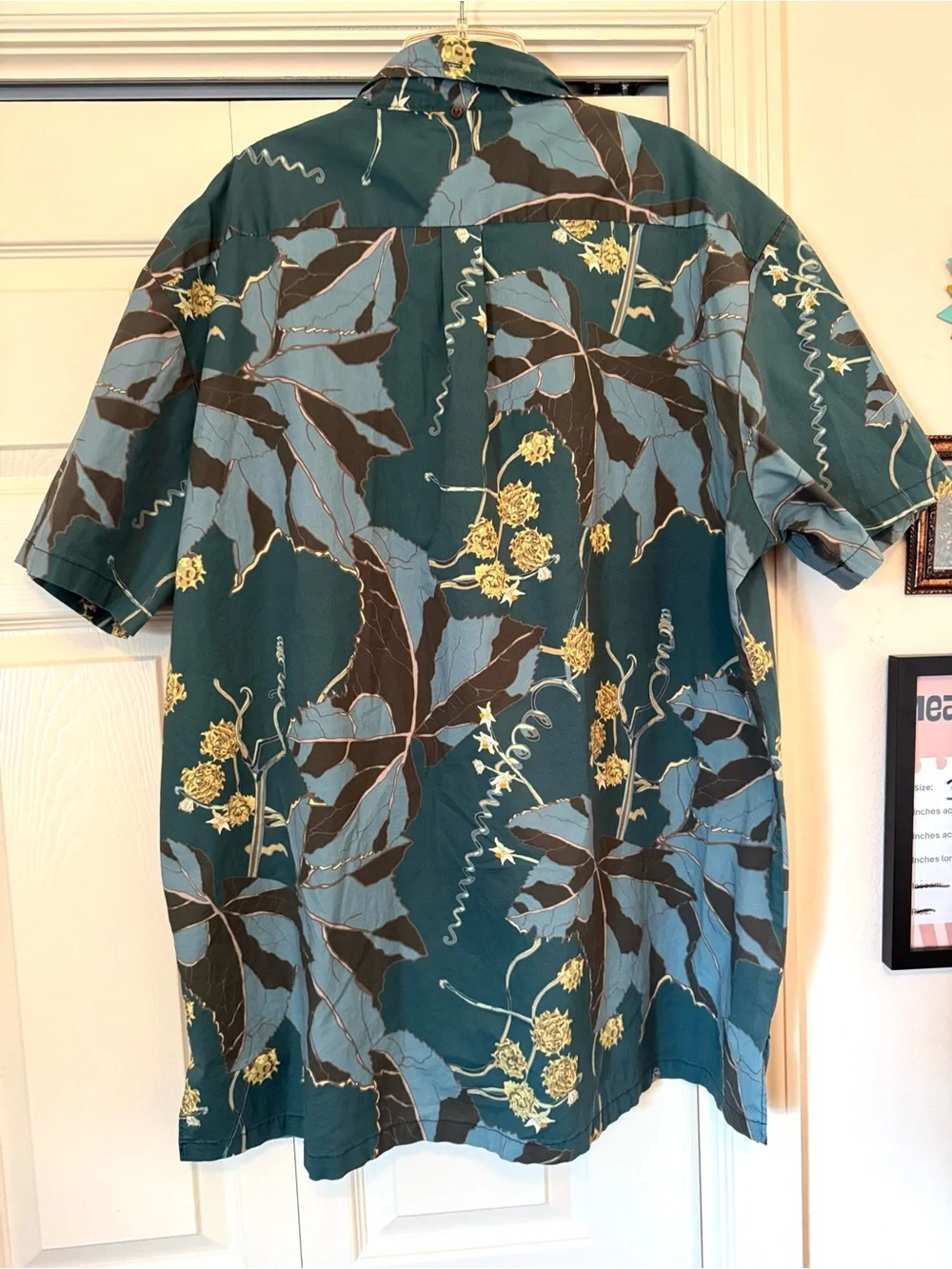 David Shepard Hawai’i Blue Tailored Aloha Shirt Size 3X 3XL HAWAIIAN Button - Picture 6 of 8